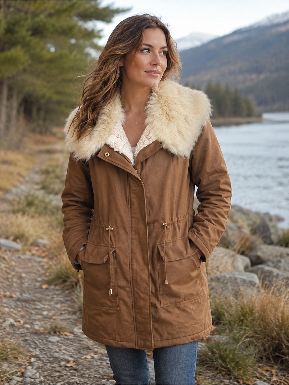 Donna Salyers Fabulous Furs Military Anorak Coat